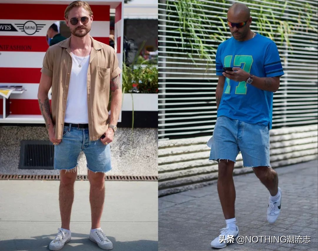 棕布洛克男鞋配短裤,配短裤的高级男鞋