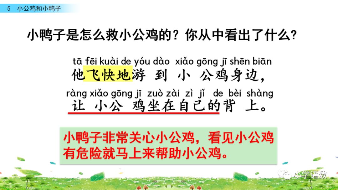 小公鸡和小鸭子一年级下册组词,一年级语文小公鸡和小鸭子复习