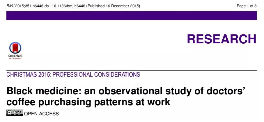 为了研究医生一天要喝几杯咖啡，他们专门发了SCI