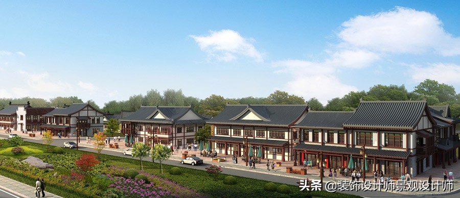 仿古建筑商业街设计图片,仿古建筑一条街效果图