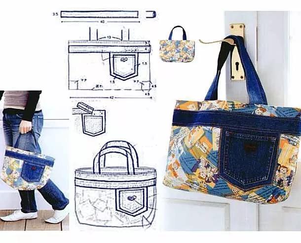 牛仔裤改包包做法大全简单,旧牛仔裤的超实用改造成品