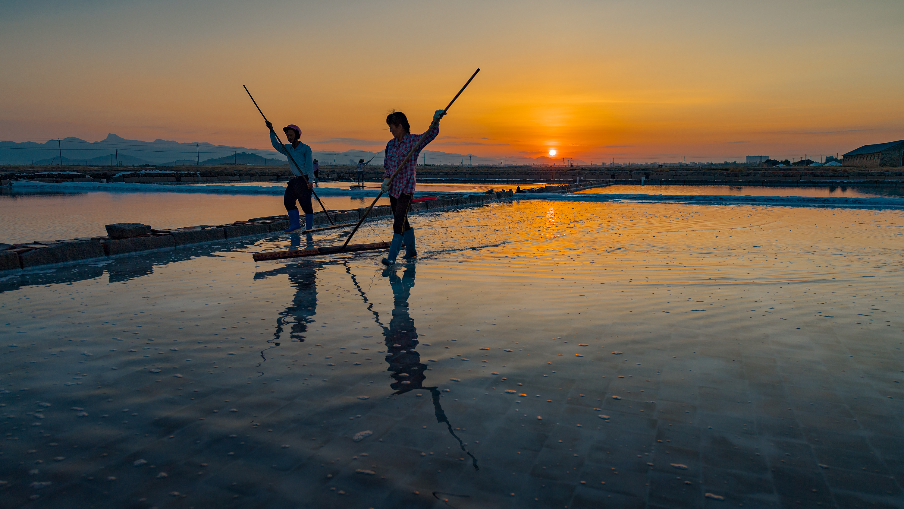看日出海盐,看日出视频盐池
