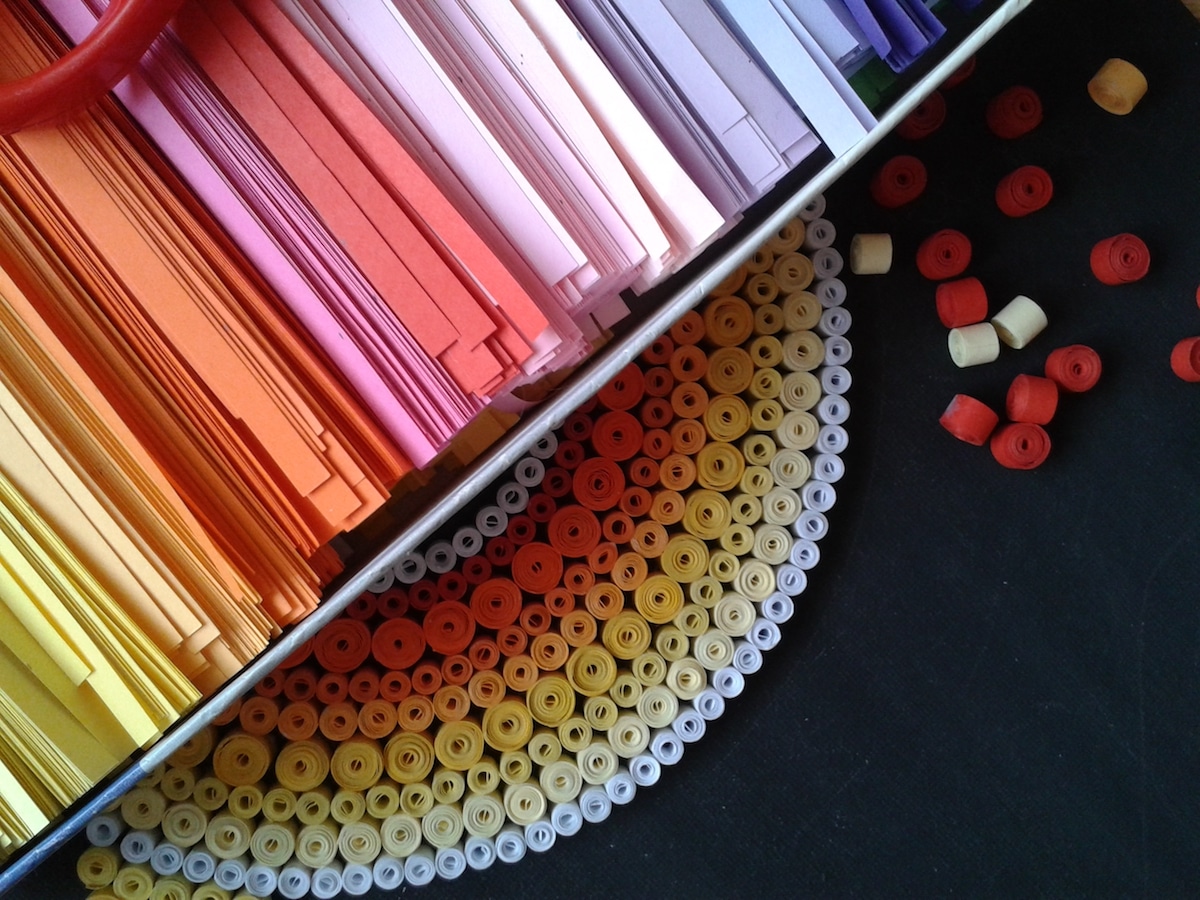 衍纸画梵高星空高清大图,梵高星空衍纸浮雕