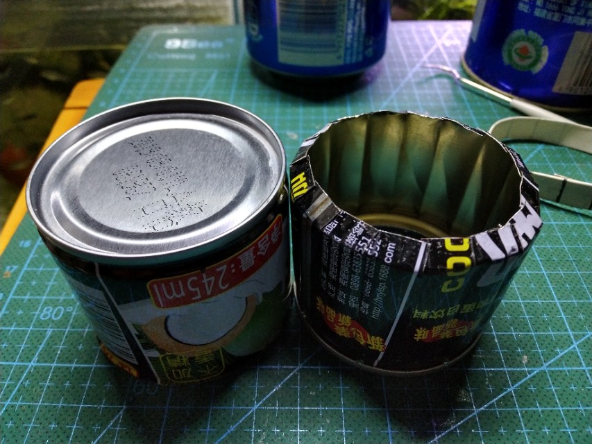 椰子汁罐制作酒精炉,自己制作猛火酒精炉
