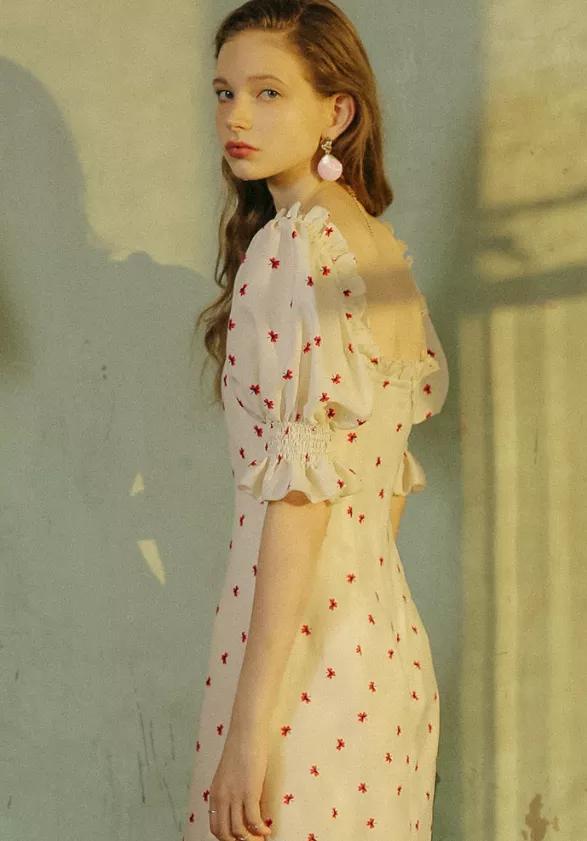 50条夏日连衣裙超美,pinkmoon夏日碎花连衣裙