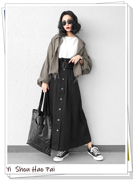 风衣半身裙中长款秋冬穿搭,风衣半裙同系列