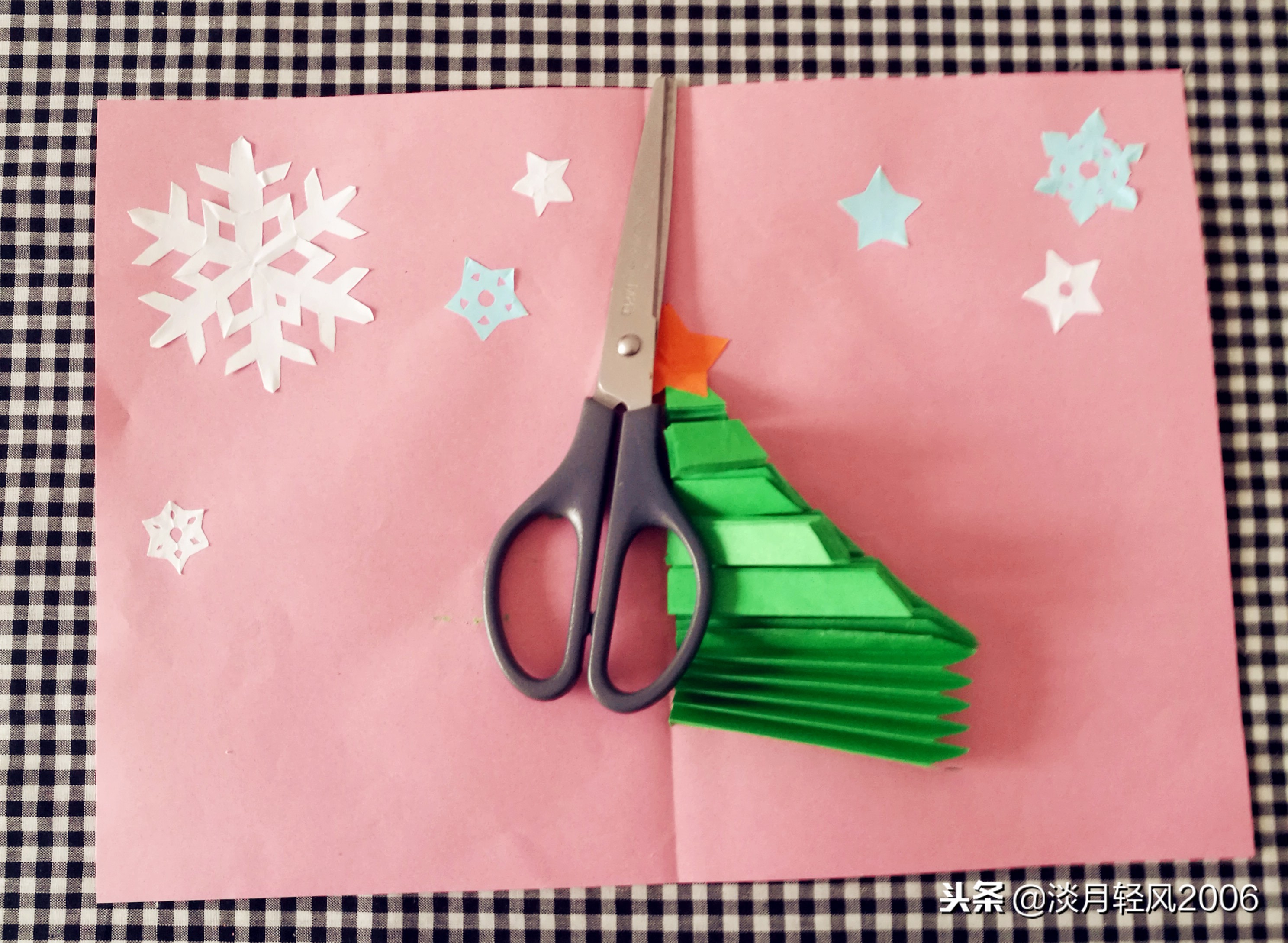 圣诞节手工贺卡送老师,王小九手工折纸圣诞节贺卡