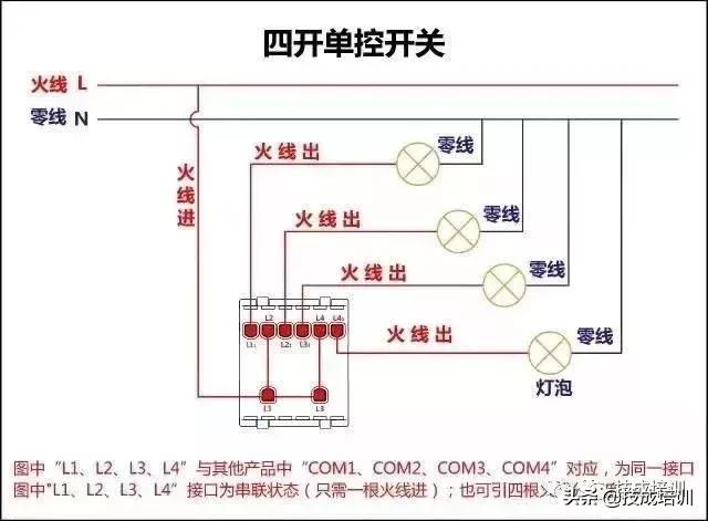怎么看单控和双控开关接线图,双控开关单控使用怎么接线