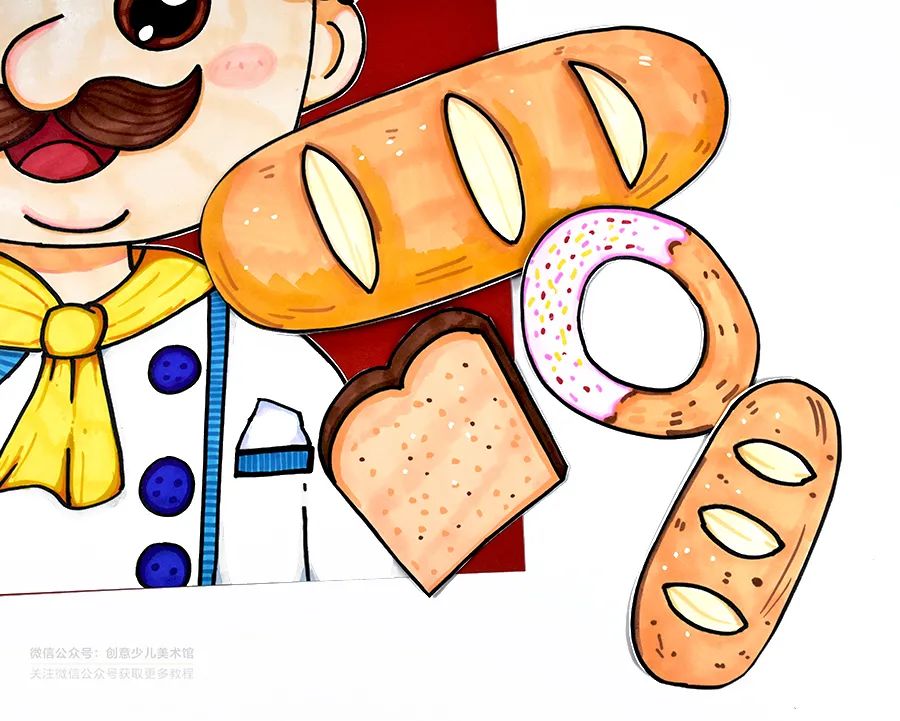 儿童画厨师食物图片,儿童画教学美食