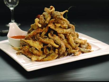 干炸蘑菇做法只放生粉,干炸蘑菇的做法和配料比例