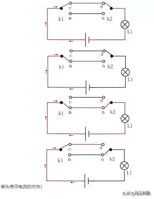 双控开关加单控开关线路图,双控三控开关实物布局图