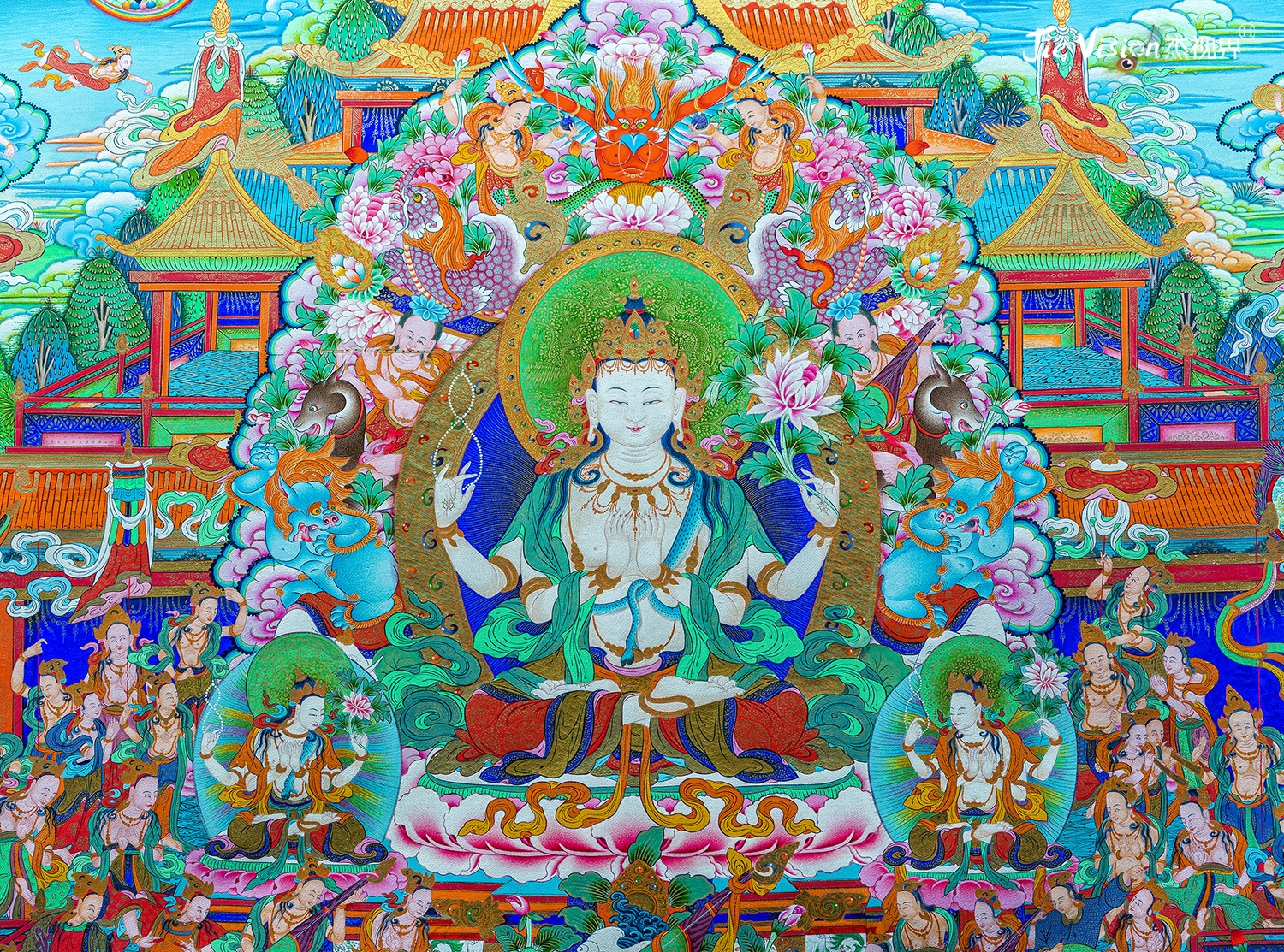 深入解读一幅唐卡诞生的过程,4人共同创作