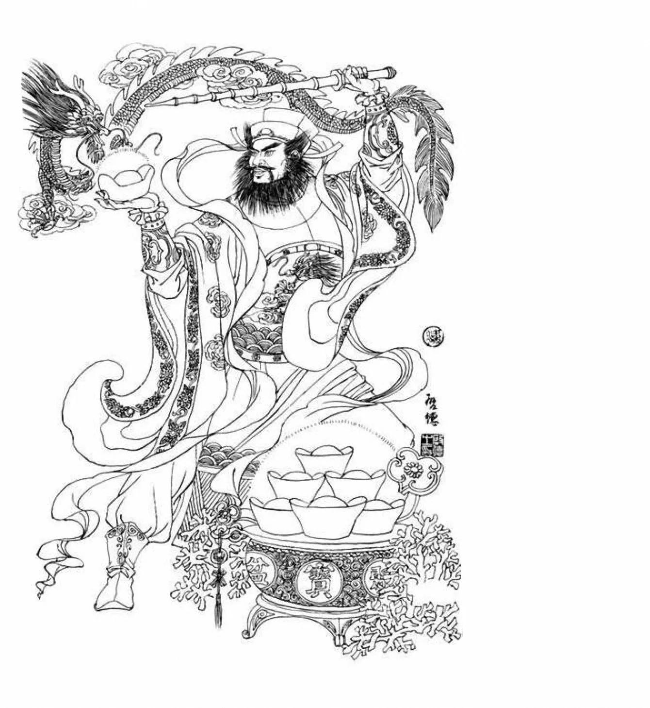 图谱神话人物工笔画白描,国画工笔人物白描图片大全大图