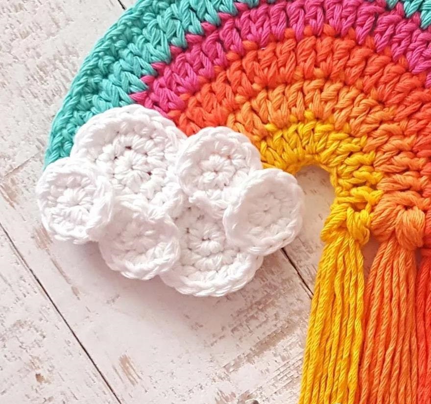 钩针编织家居装饰针法图解,钩针彩虹帽图解