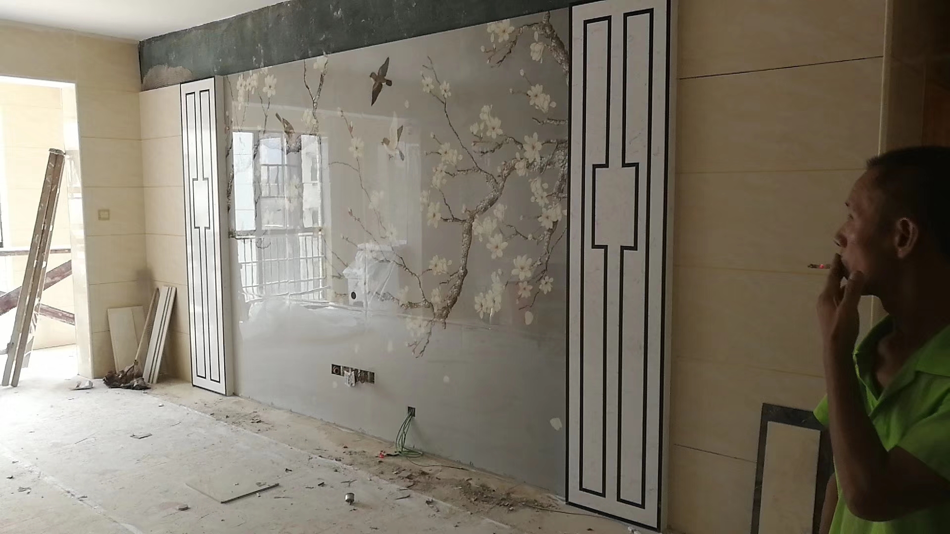 石材背景墙瓷砖颜色搭配效果图,极简大理石瓷砖背景墙效果图