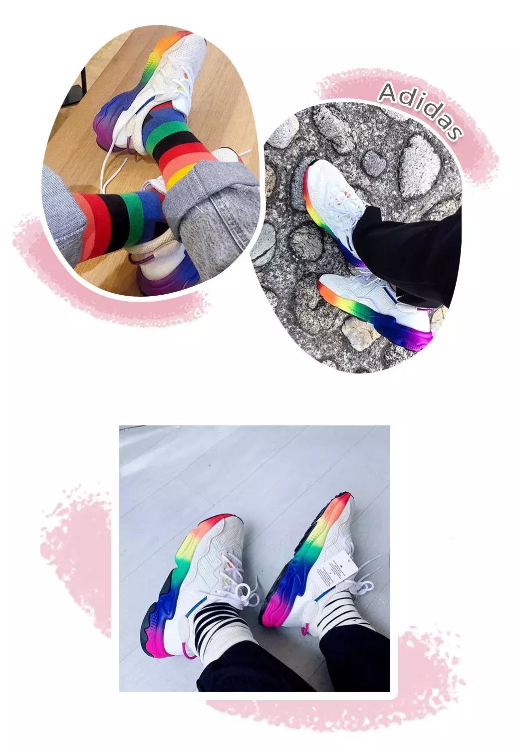 匡威白色彩虹高帮帆布鞋,匡威彩虹鞋高帮