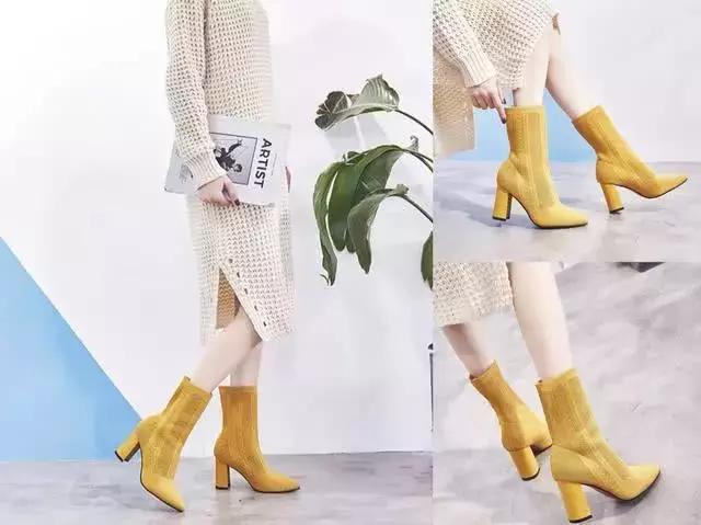 小短靴洋气又高级暴走不累脚,黄色小短靴