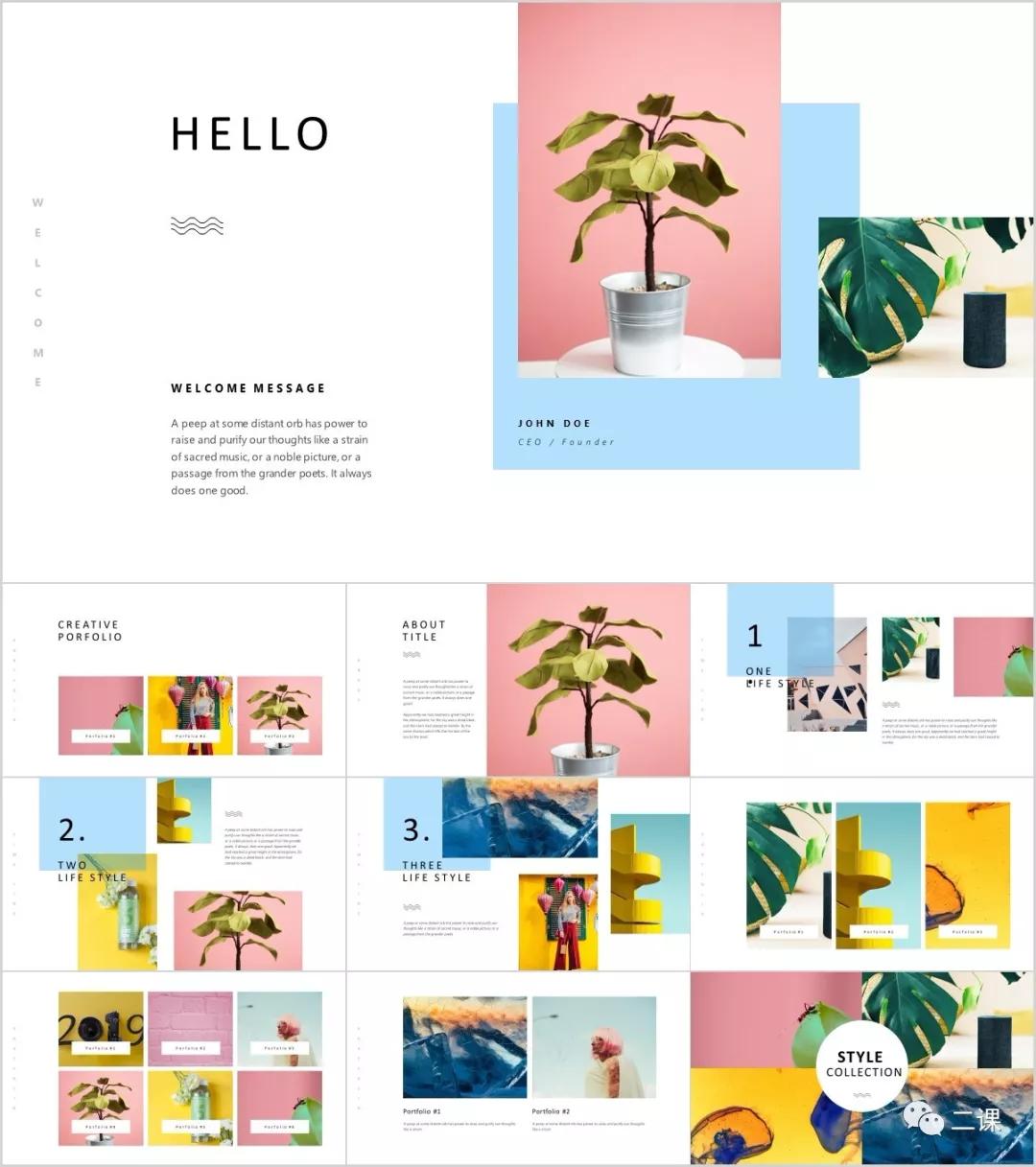 53套北欧风ppt模板限时免费领取,ins风ppt模板图片