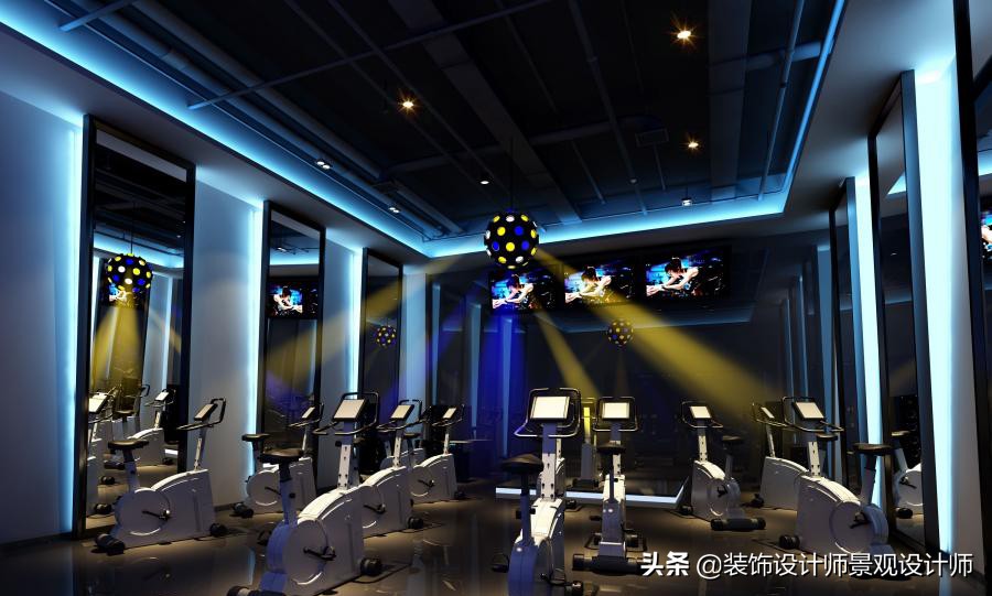 公司健身房设计效果图,书房健身房二合一设计效果图