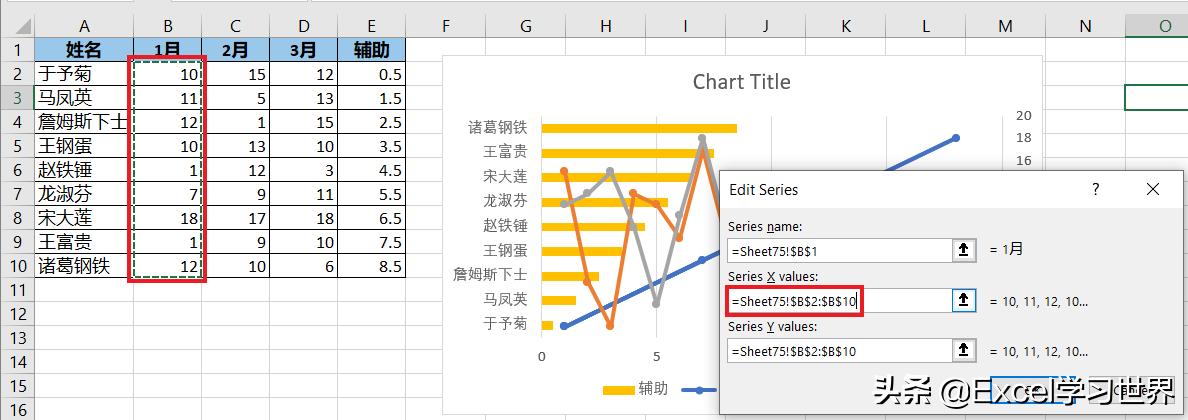 x轴间隔不一样制作excel折线图,怎么用公式在excel出折线图