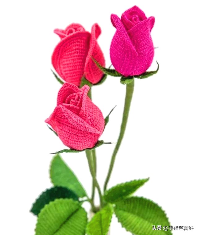 针织玫瑰花视频,缝玫瑰花针织教程