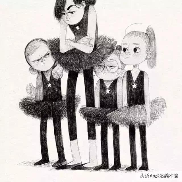 素描画原来可以这么美,素描风插画