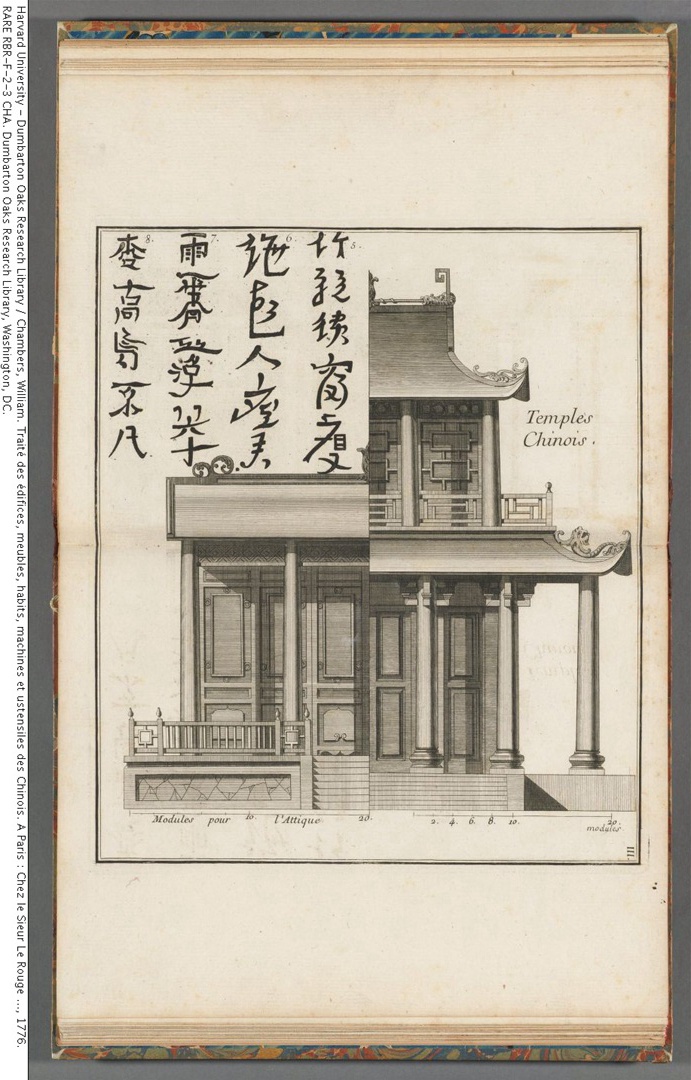 1757年版《中国建筑、家俱、服饰、机械和器皿之设计》插图欣赏