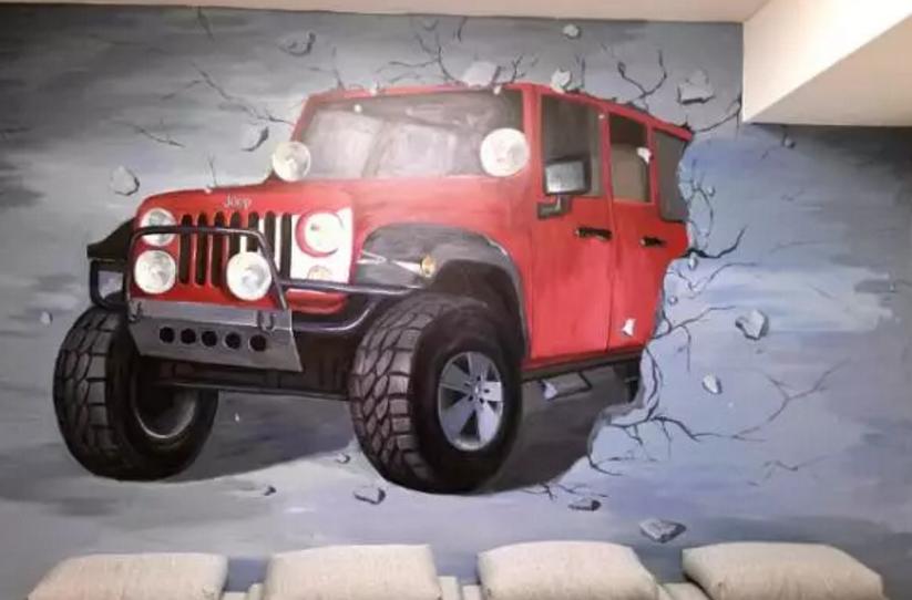 最简单的3d画墙绘,比较有艺术气息的墙绘