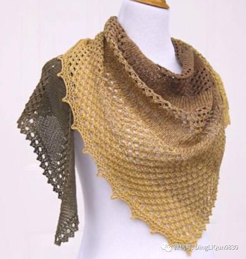 披肩围巾两用针织方法,针织时髦的新型披肩
