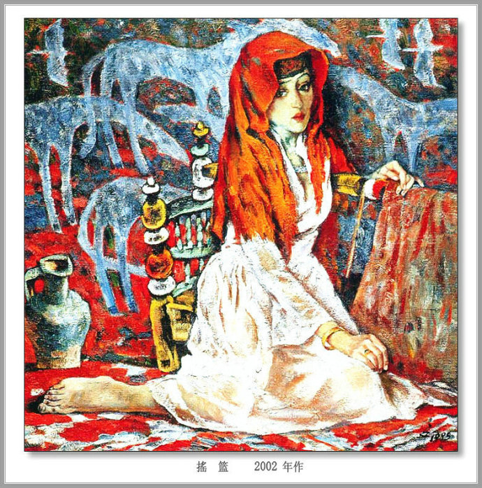 描绘新疆农村的油画,新疆油画风景作品