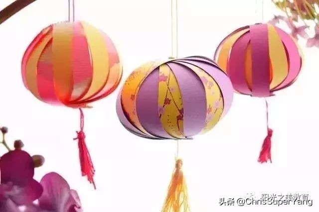 幼儿园小班元旦亲子手工立体灯笼,手工亲子灯笼