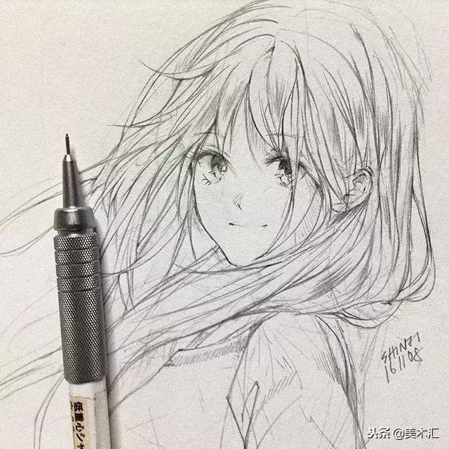 线条感十足的动漫人物,线条感很强的人物素描