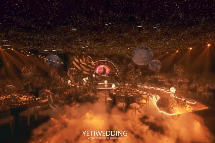 神秘的蓝色系星空主题婚礼,一场神秘浪漫的星空婚礼主题