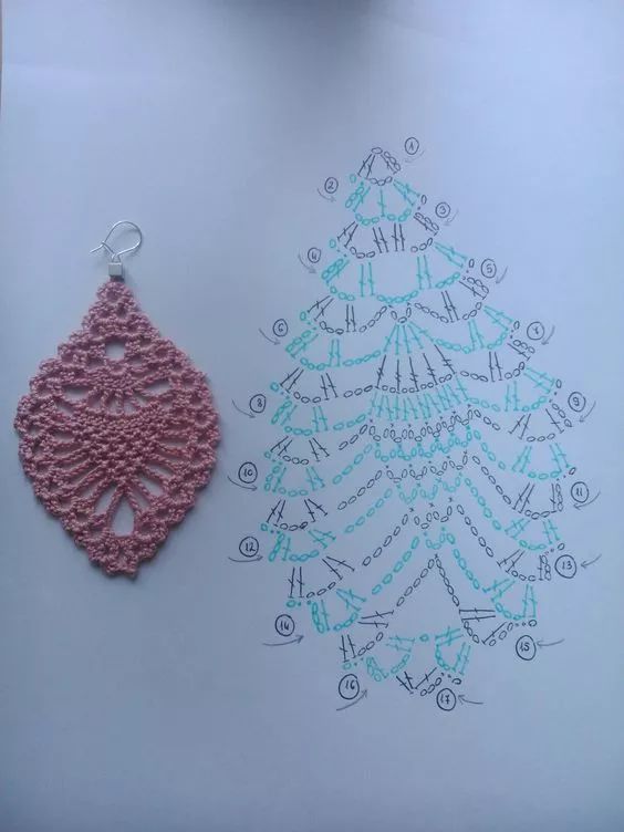 钩针耳环教程图解,钩针编织耳环图解