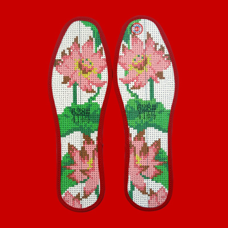 小娃娃绣花鞋垫,两根针线绣花鞋垫