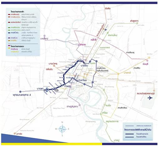 曼谷机场bts线路图,曼谷机场线和mrt是通票吗