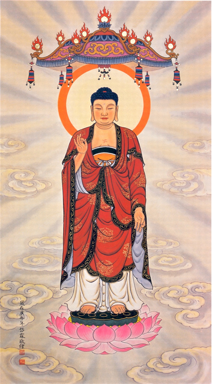 西方三圣是指阿弥陀佛图片,佛教西方三圣阿弥陀佛像