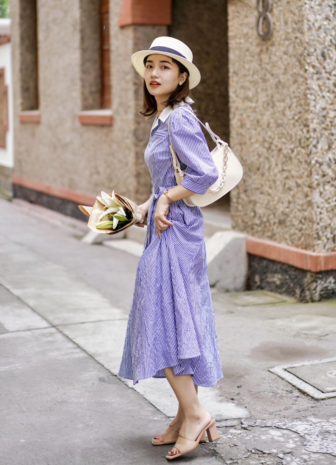 155矮个子连衣裙穿搭,155小个子穿搭格子长裙