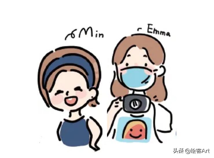 手绘画情侣头像ins高级质感,情侣头像双人ins高级质感手绘