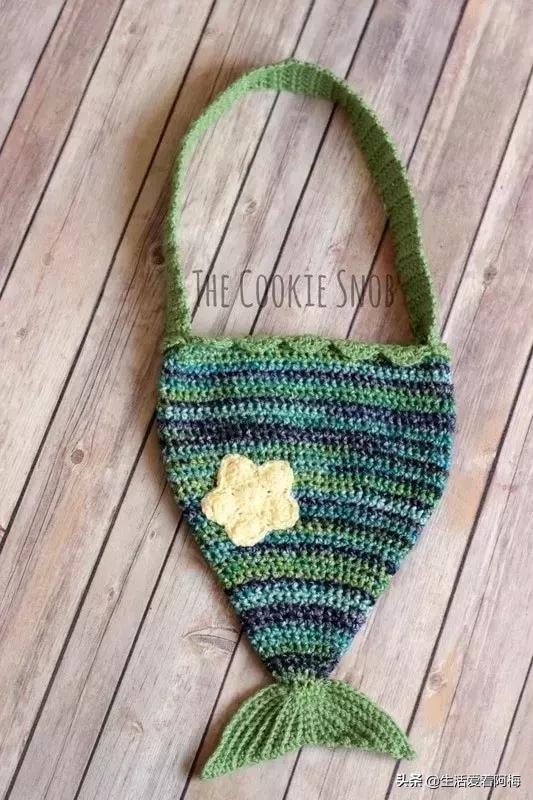 钩针美人鱼包包玩偶图解,美人鱼包包头部钩针教程