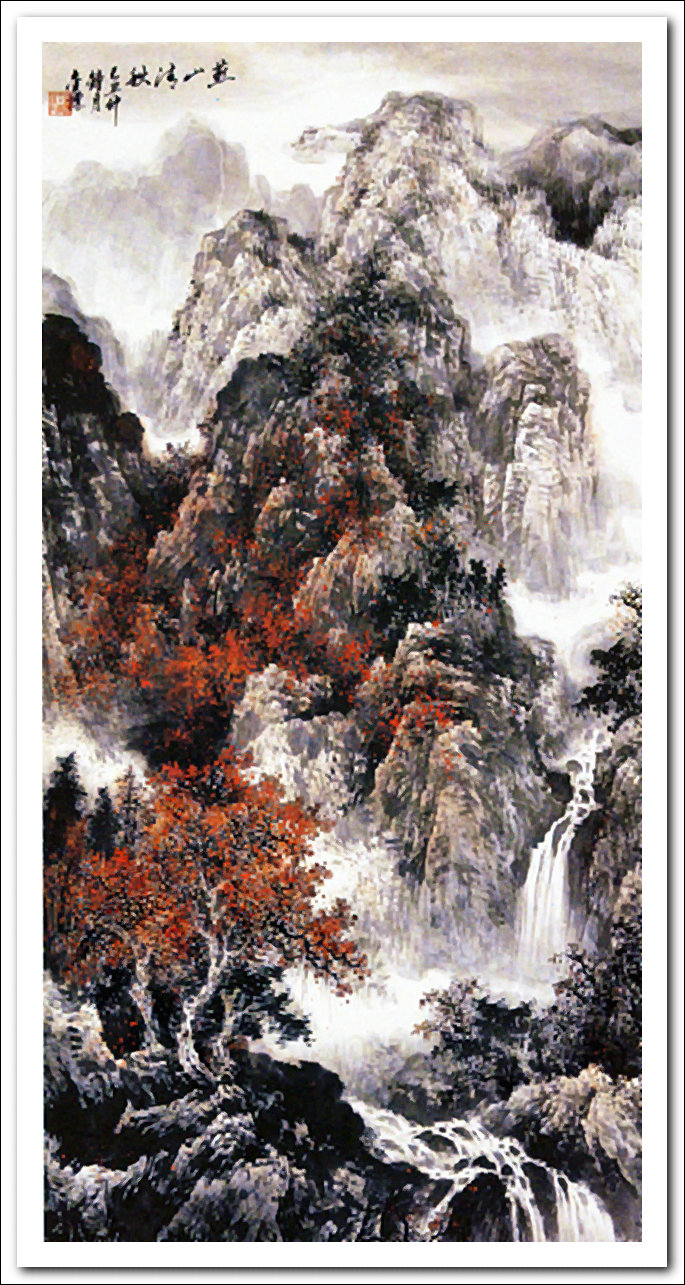 溪山山水画,溪山风骨山水图