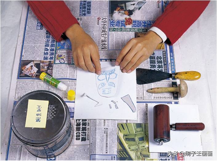 剪贴纸版画,剪贴纸版画拓印教程