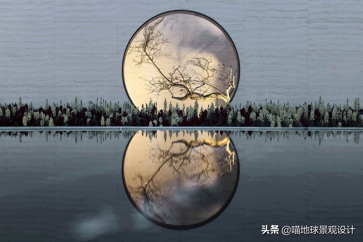 景墙圆形造型价格,简洁欧式庭院景观墙设计