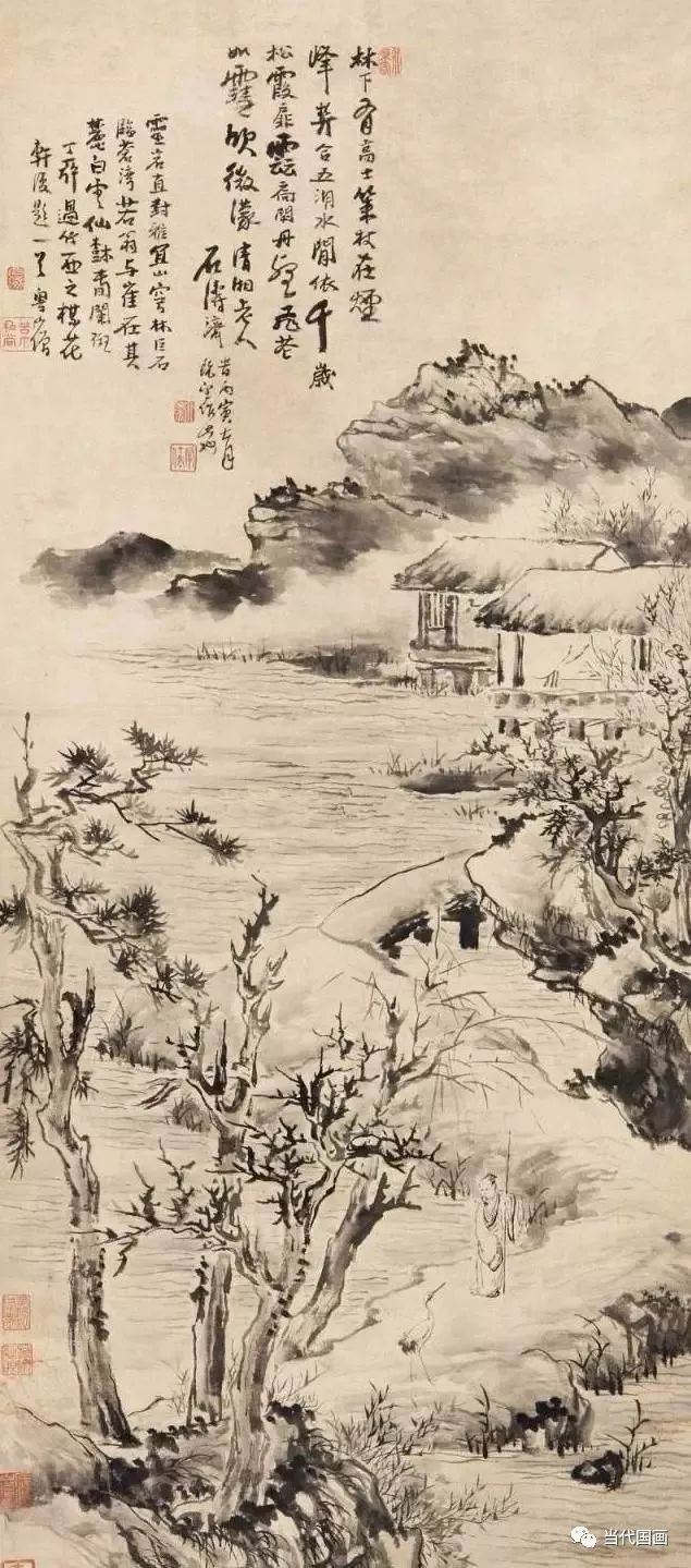 石涛山水画精品作品,石涛山水画高清大图临本