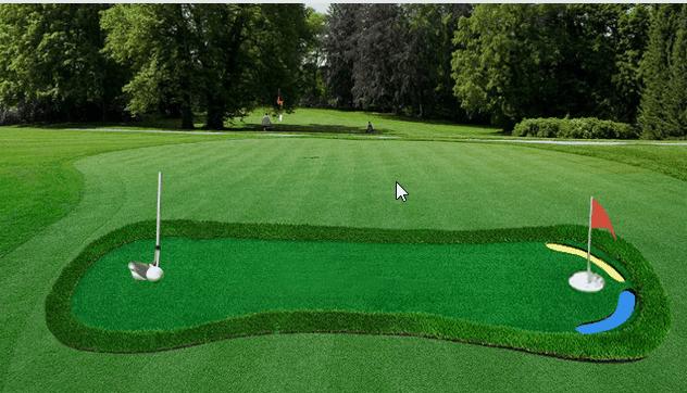 PowerPoint动画特效制作:打高尔夫练习果岭模拟高尔夫推杆切杆