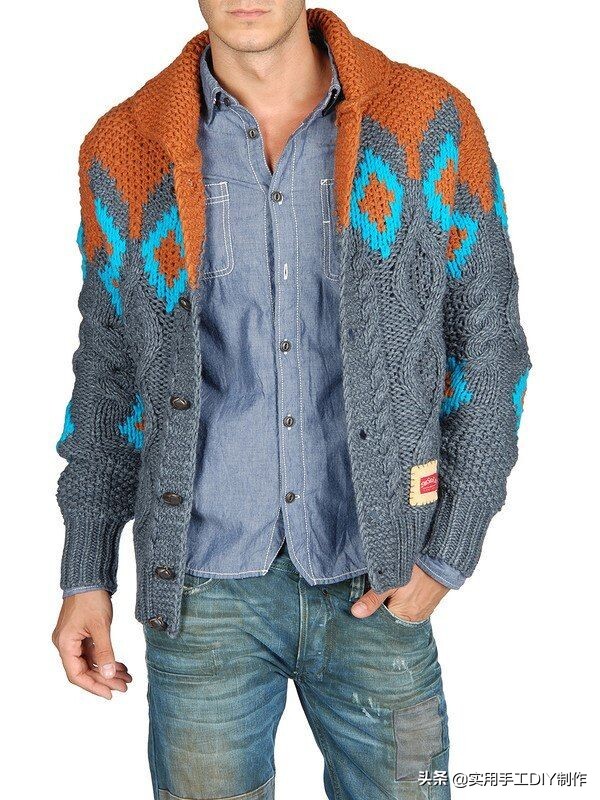 男士开衫毛衣编织花样及织法,达西妈男士开衫花样视频教程