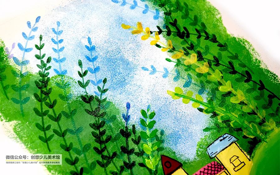 儿童画环保水粉画,儿童画启蒙风景篇