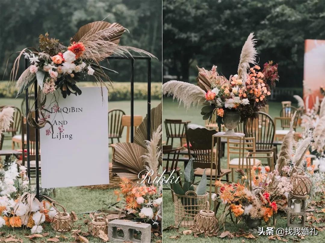 极简西式婚礼户外布置,法式复古婚礼户外效果