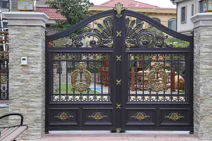 天津庭院铁艺铝艺大门,铝艺大门和铸铝门的区别