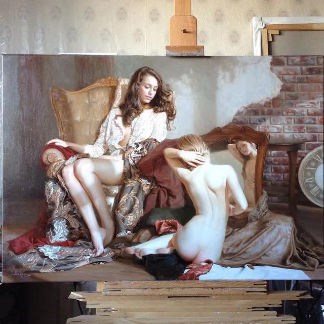 俄罗斯的女画家画的唯美油画,俄罗斯女画家油画视频